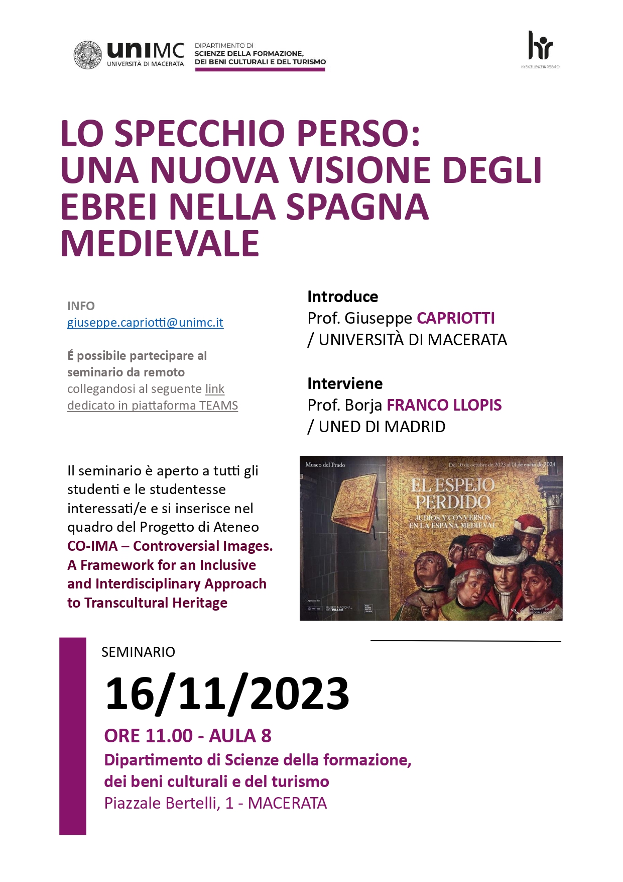 LO SPECCHIO PERSO: UNA NUOVA VISIONE DEGLI EBREI NELLA SPAGNA MEDIEVALE