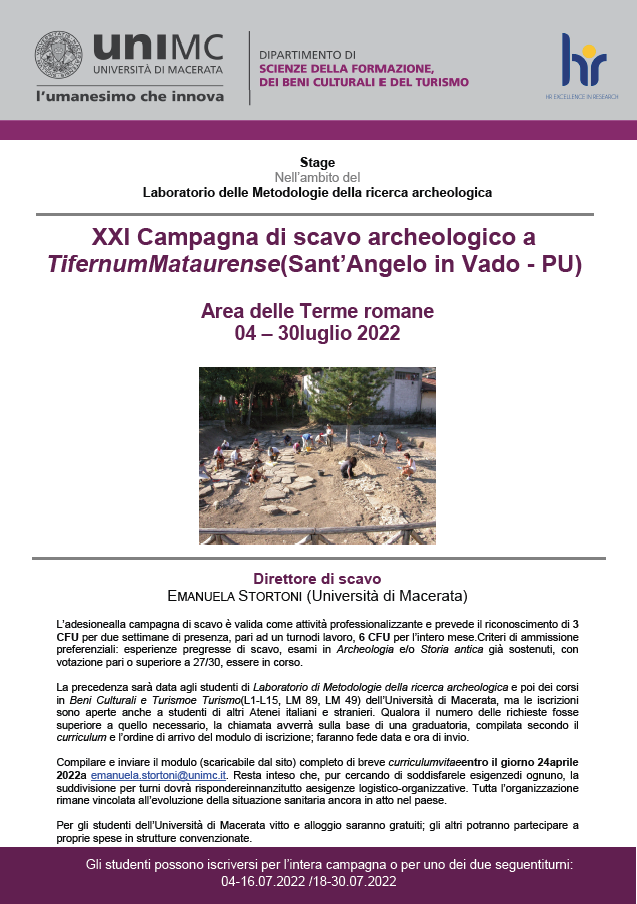 Locandina XXI campagna di scavo-Stortoni