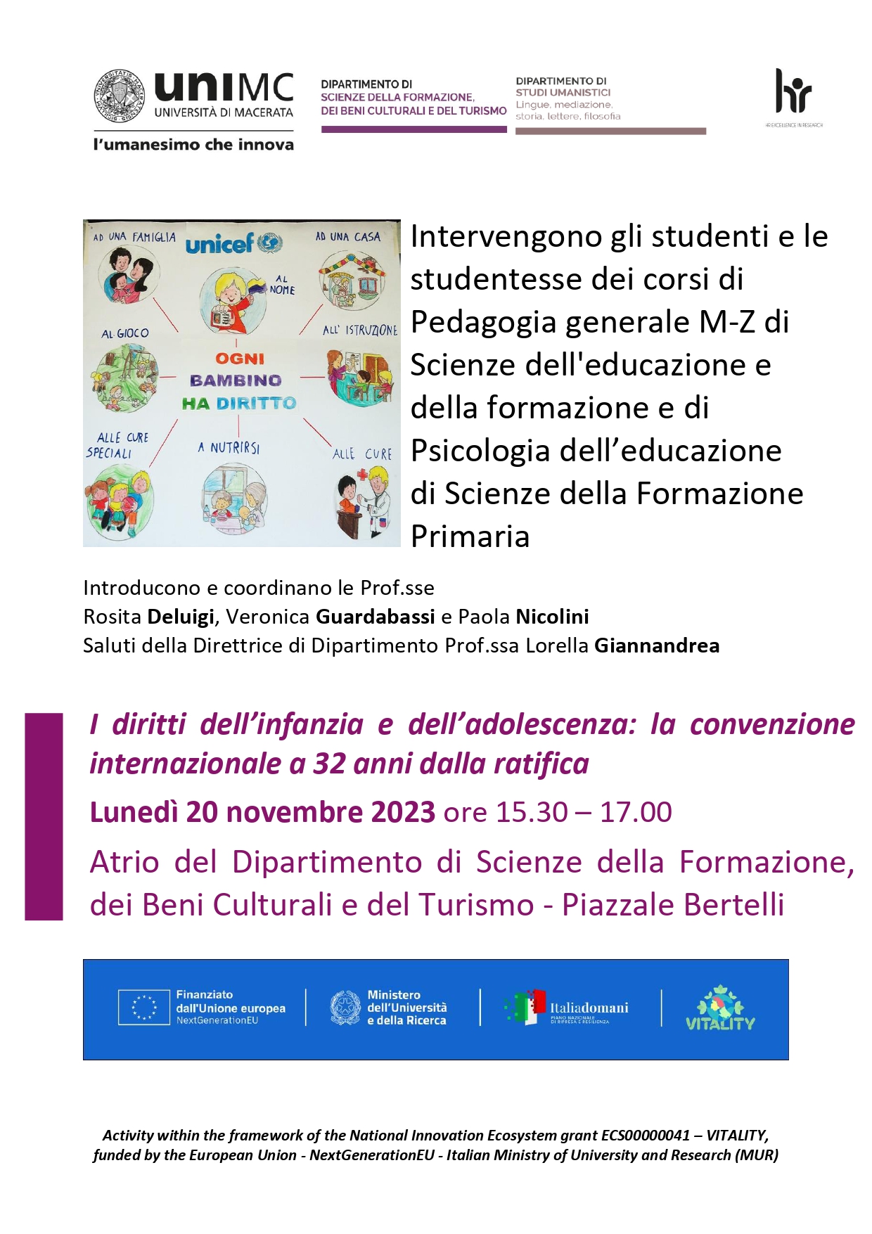 Incontro con gli studenti "I diritti dell’infanzia e dell’adolescenza"