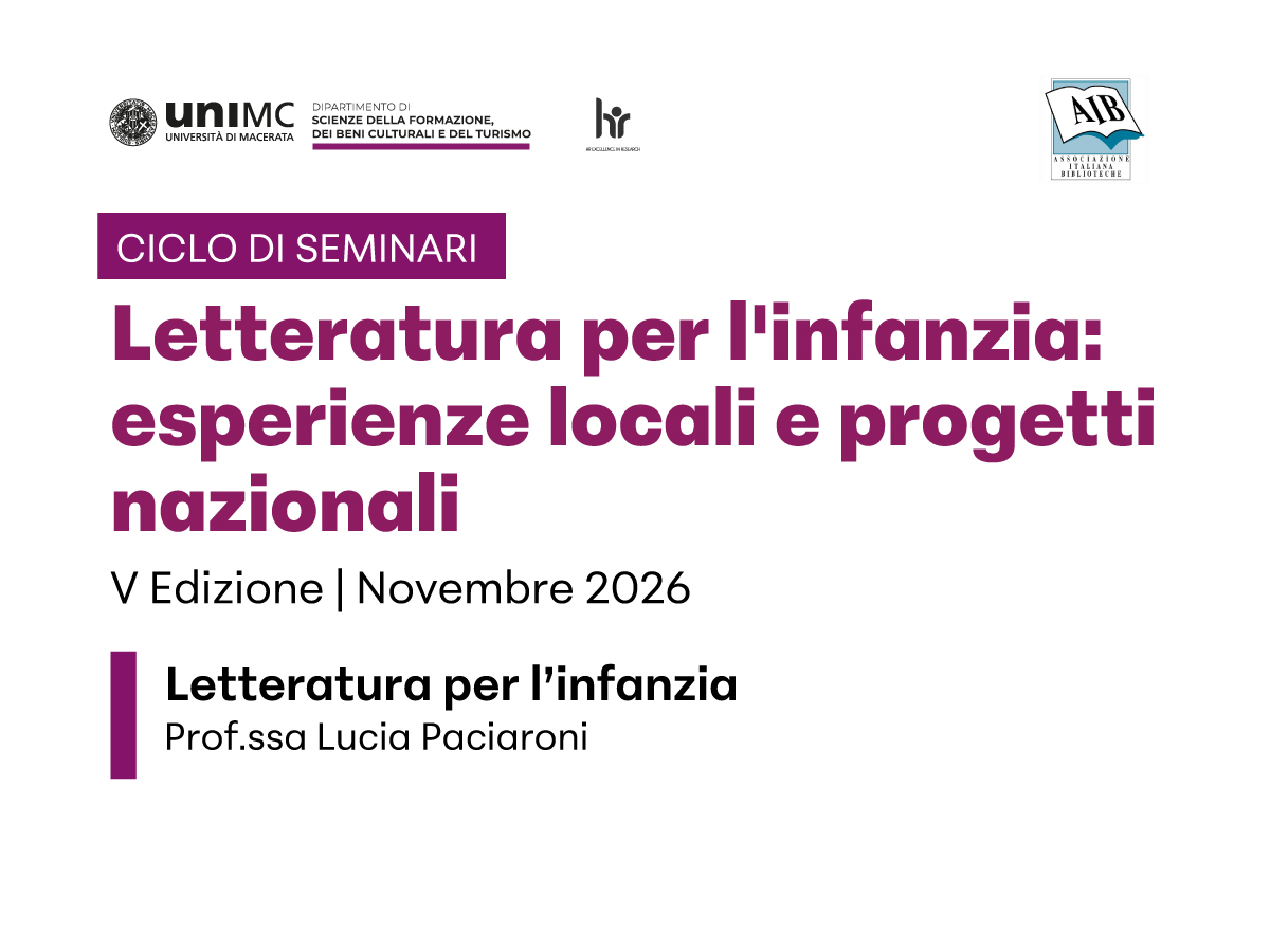 Ciclo di seminari 'Letteratura per l'infanzia: esperienze locali e progetti nazionali'