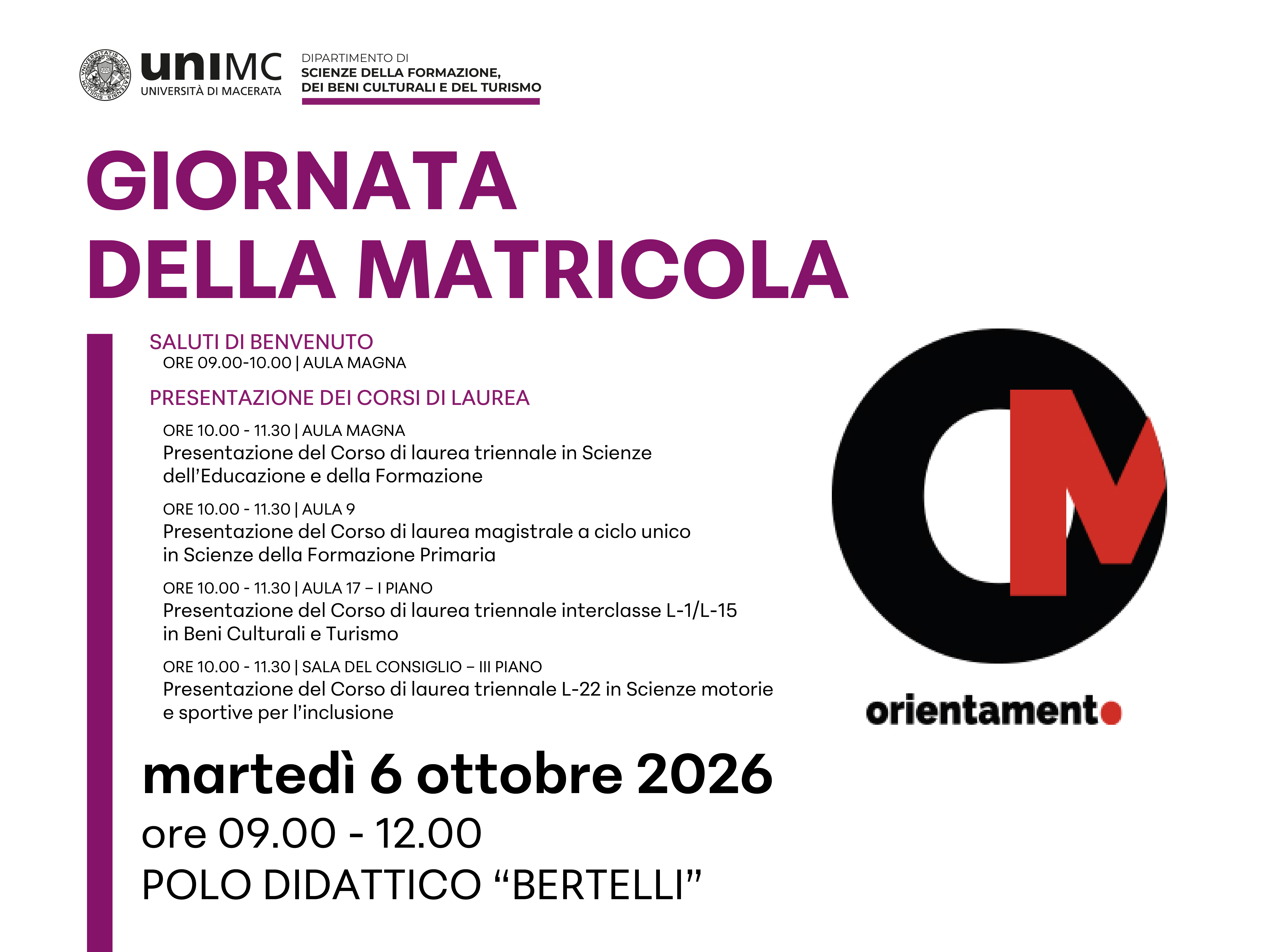 Giornata della matricola 2026