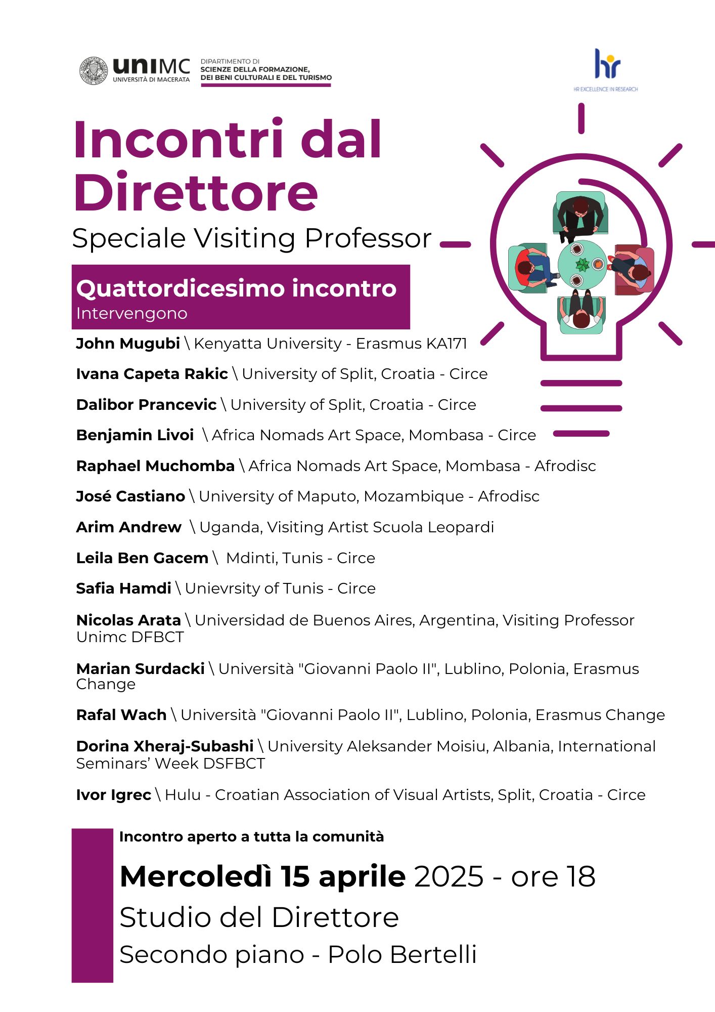 Incontri dal Direttore. Visiting edition II