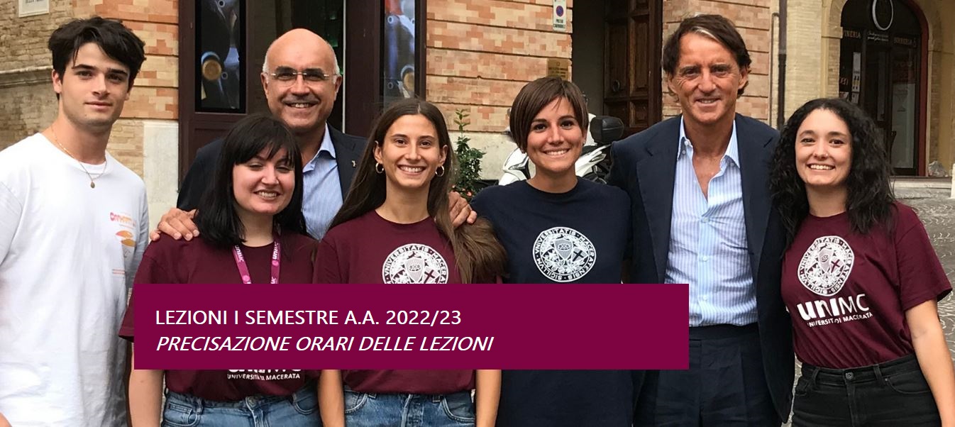 Orari delle lezioni A.A. 2022/23 - PRECISAZIONE