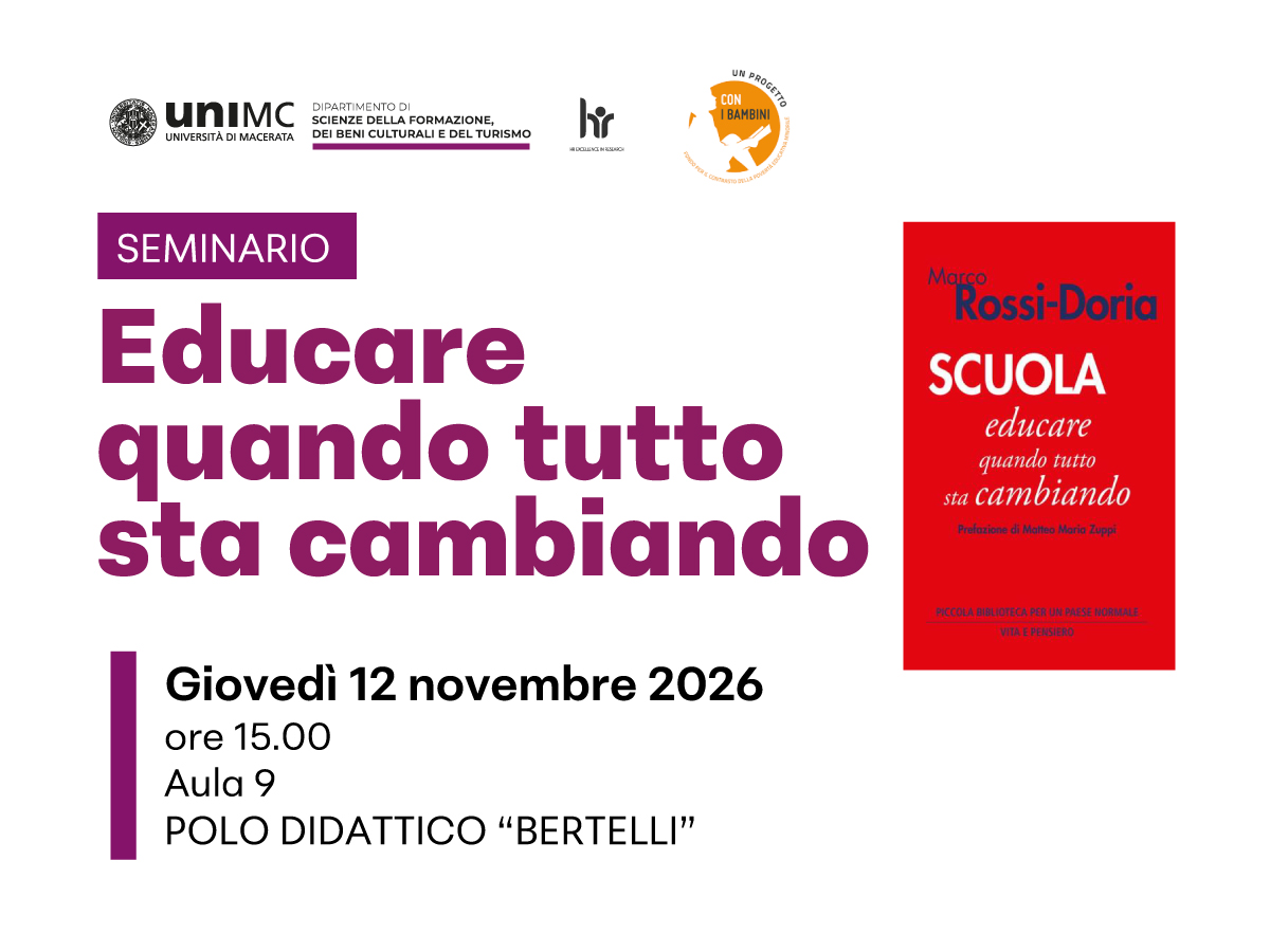 Seminario "Educare quando tutto sta cambiando": incontro e dialogo con Marco Rossi-Doria